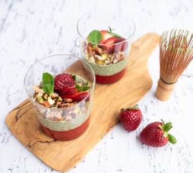 Nuts for Life - Berry matcha chia pudding recipe